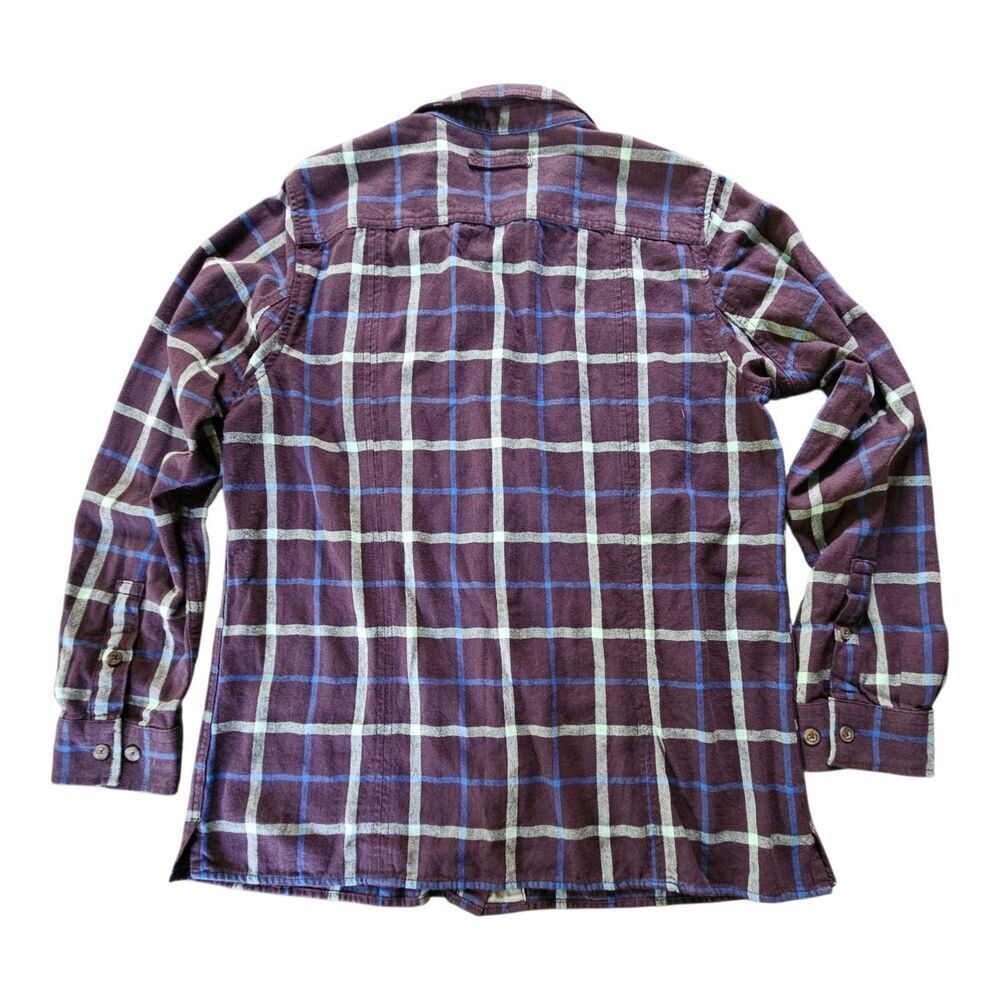 Duluth Trading Free Swing Flannel Shirt Womens Medium Purple Plaid Work Western - Picture 2 of 6